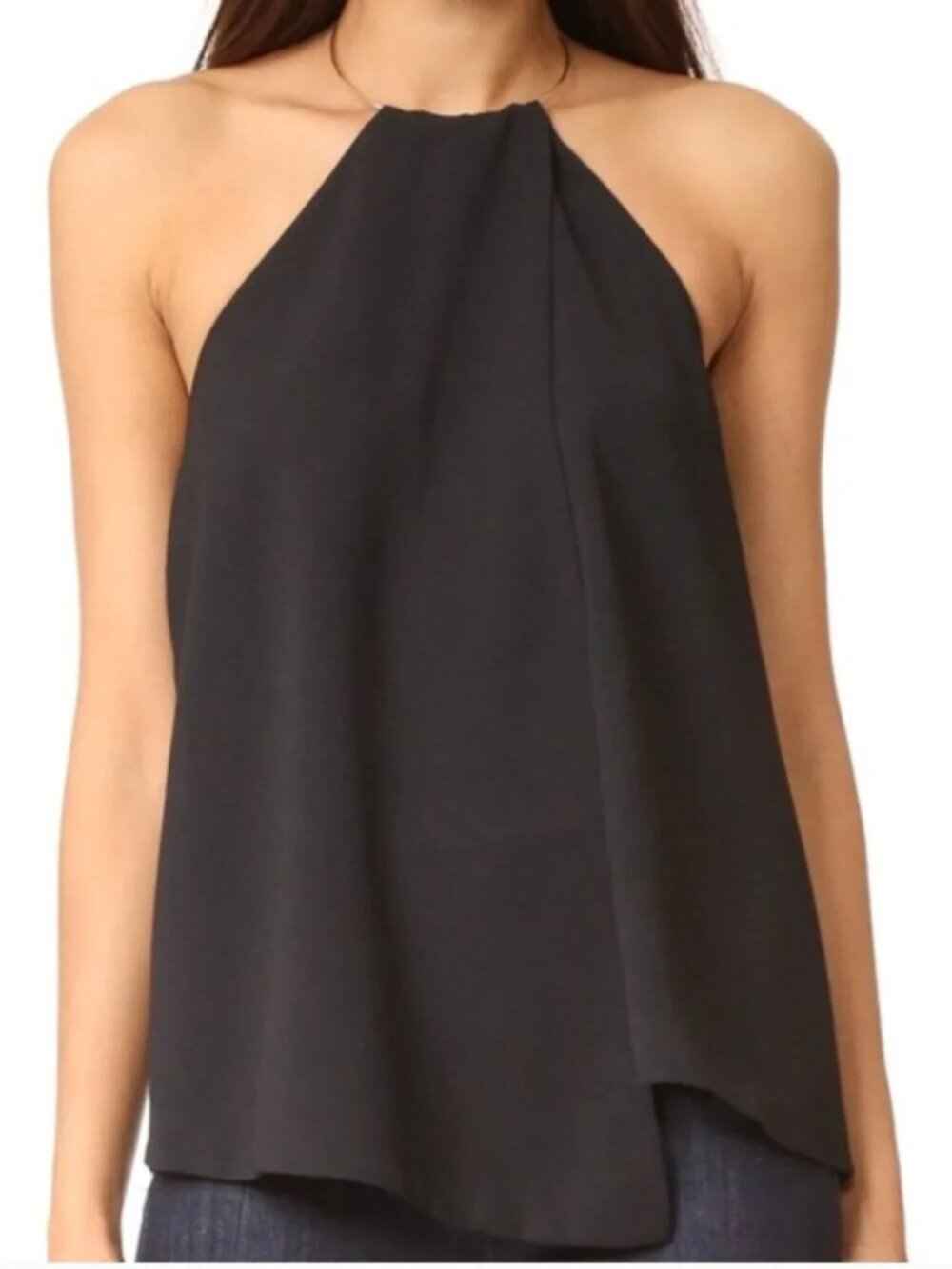NWOT Keepsake the Label Clockwork Gold Ring Halter Neckline Top in Black size XS